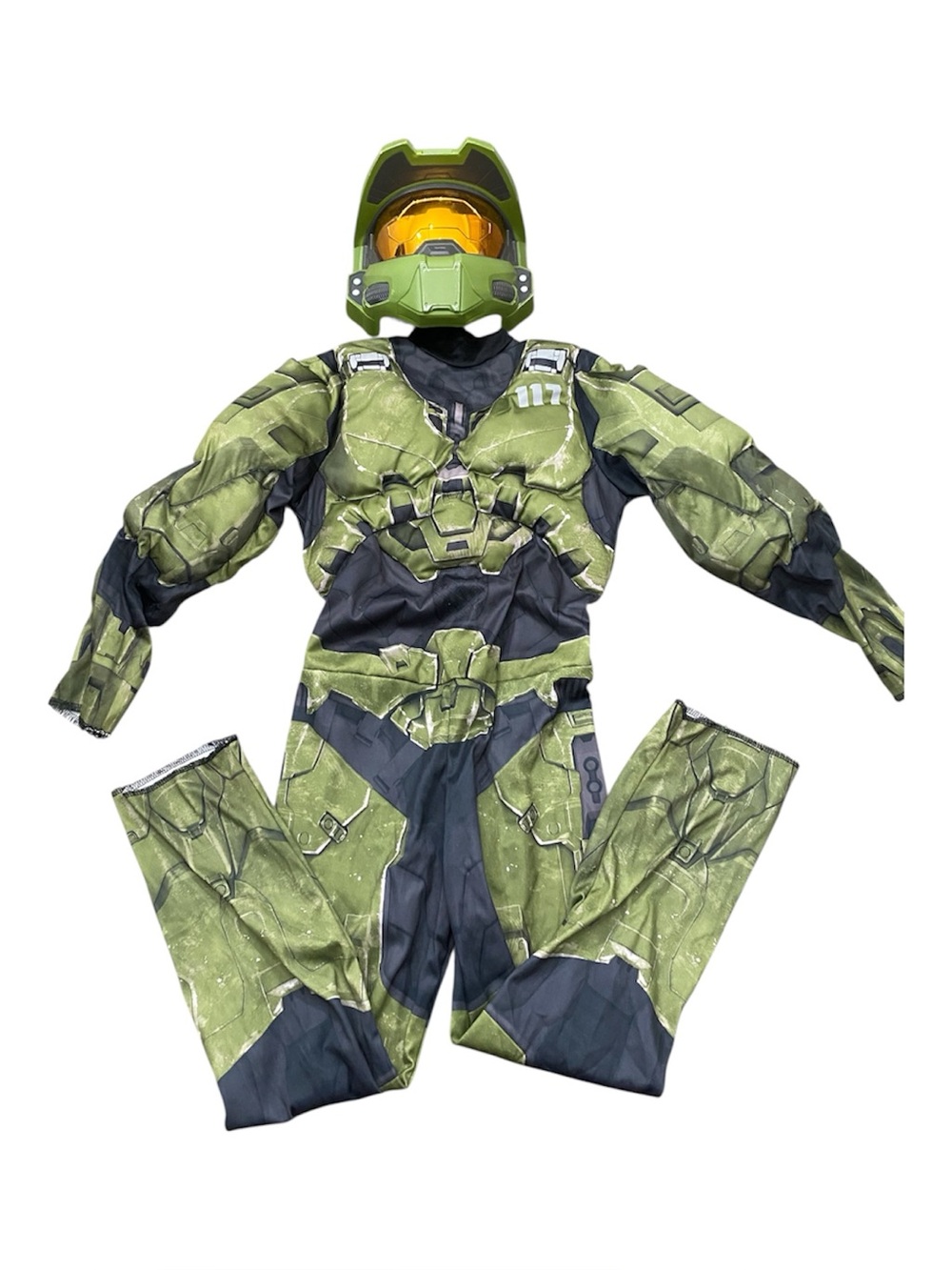 Disguise Halo Infinite Master Chief Kids Muscle Costume Set - Boys Medium 7-8
